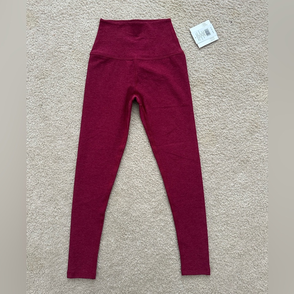 NWT beyond yoga caught in the midi space dye leggings Bordeaux heather